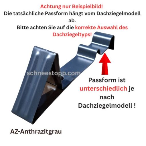 1 Stück Muster Schneefanghaken für Wienerberger Dachziegel in Anthrazitgrau (AZ)