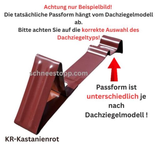 100 Stück Schneefanghaken für Wienerberger Dachziegel in Kastanienrot (KR)