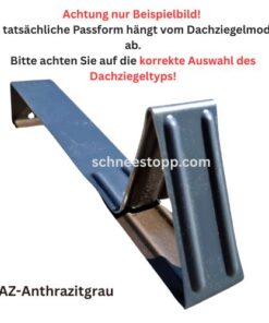1 Stück Muster Schneefanghaken für Biberschwanzziegel in Anthrazitgrau (AZ)
