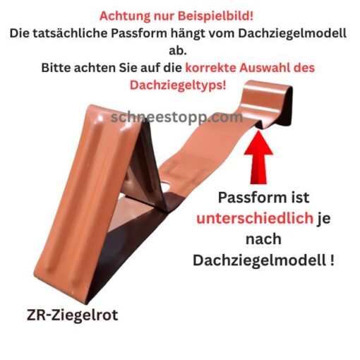 100 Stück Schneefanghaken für Wienerberger Dachziegel in Ziegelrot (ZR)